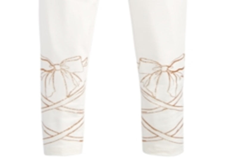 Leggings com laços para meninas Epic Threads, tamanho 5, branca