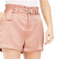 Shorts de cetim com cinto feminino Bar III rosa tamanho 4
