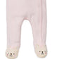 Macacão com pés de urso Little Me Baby Girl's Sweet Bear Footsuit Rosa Tamanho 9 M