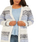 Cardigan feminino listrado com textura estilo &amp; co, azul, tamanho 0X