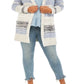 Cardigan feminino listrado com textura estilo &amp; co, azul, tamanho 0X
