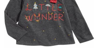 Camiseta infantil First Impressions Little Wonder para meninas, tamanho 4T, cinza
