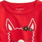 Camiseta de algodão com estampa de lhama First Impressions para meninas, tamanho 2T, vermelha