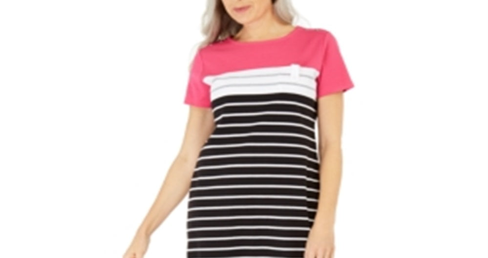 Vestido esportivo listrado feminino Karen Scott rosa tamanho XS