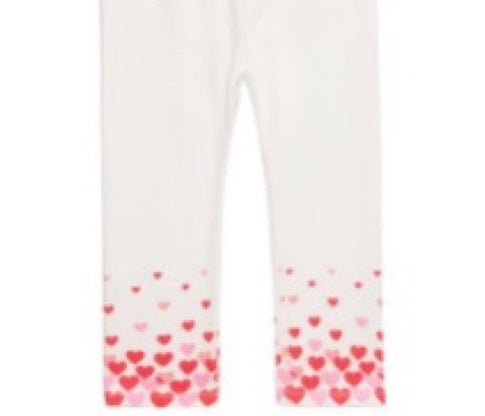 Leggings estampadas de coração para bebês meninas First Impressions, brancas, tamanho 6-9 M