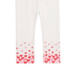 Leggings estampadas de coração para bebês meninas First Impressions, brancas, tamanho 6-9 M