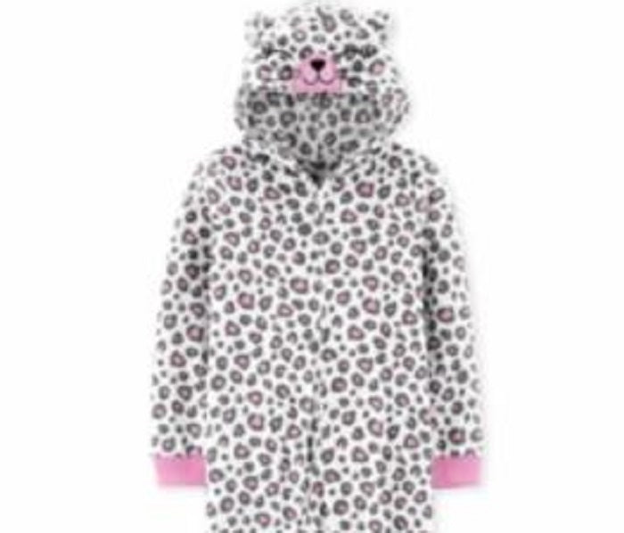 Pijama Carter's Little &amp; Big Girl's 1 peça estampa de leopardo rosa tamanho 6