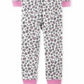 Pijama Carter's Little &amp; Big Girl's 1 peça estampa de leopardo rosa tamanho 6