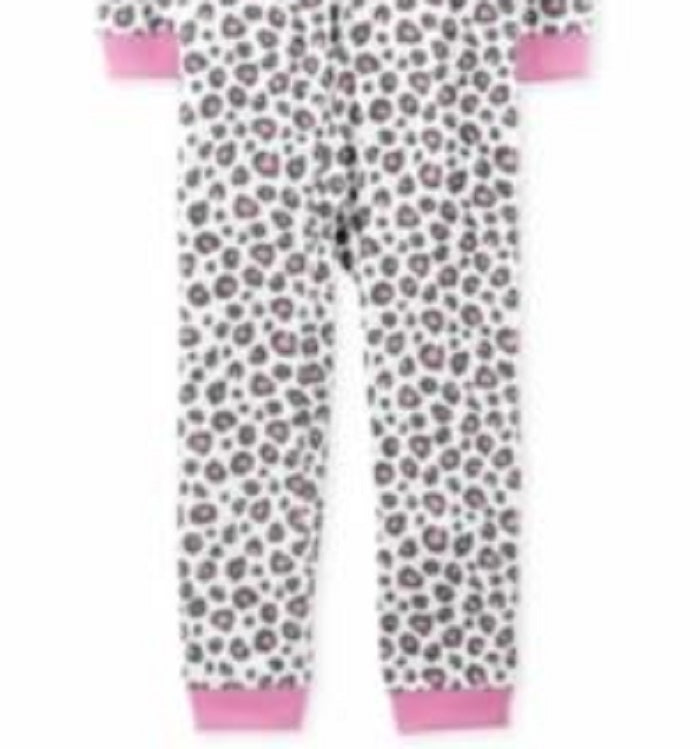 Pijama Carter's Little &amp; Big Girl's 1 peça estampa de leopardo rosa tamanho 6
