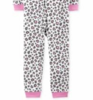 Pijama Carter's Little &amp; Big Girl's 1 peça estampa de leopardo rosa tamanho 6