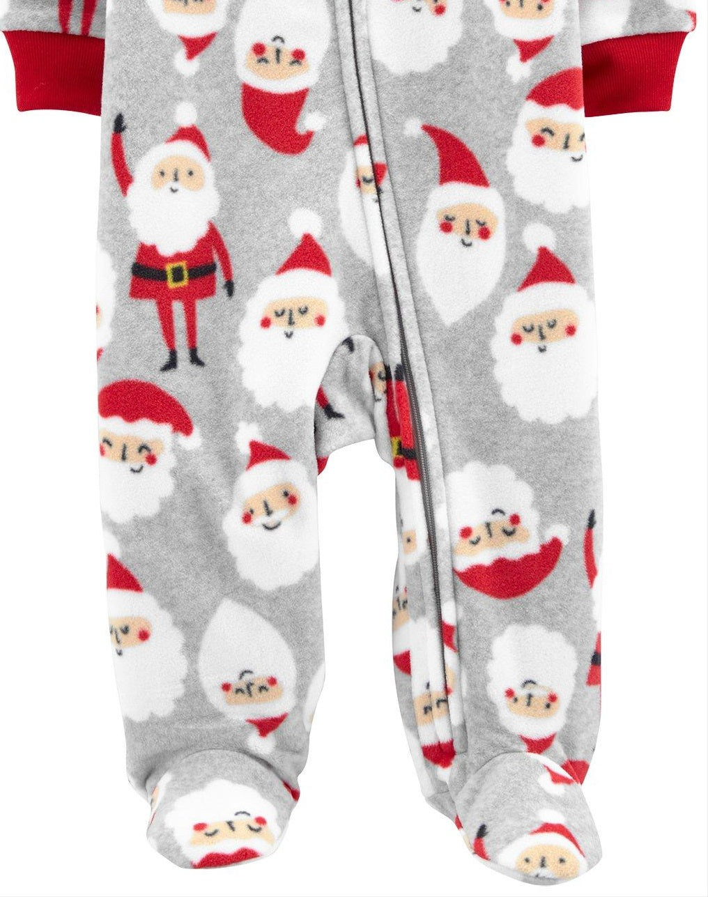 Carter's Kid's Print Santa Fleece Footie Cinza Tamanho RECÉM-NASCIDO