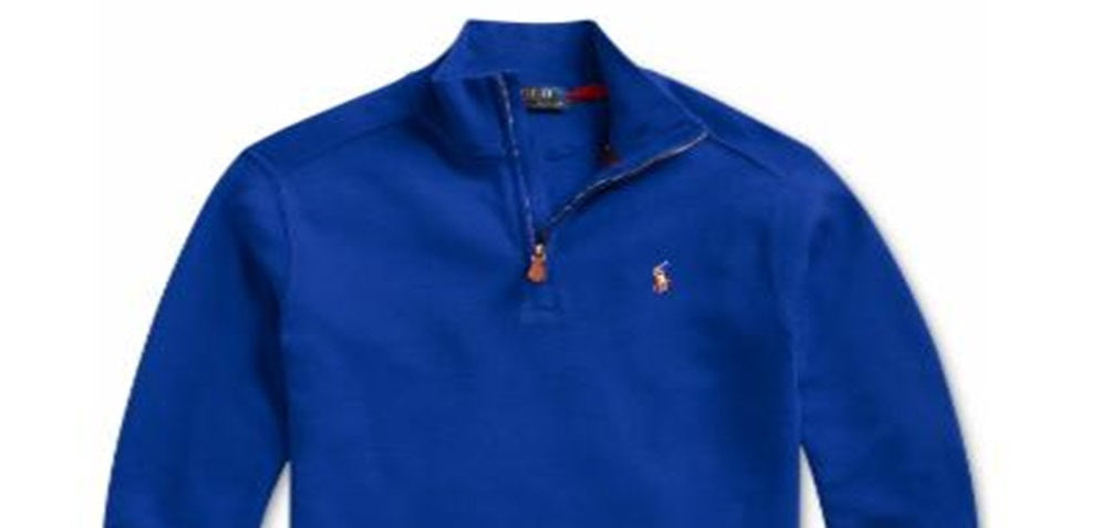Polo Ralph Lauren Suéter Infantil Azul com Zíper Médio Tamanho G (14-16)