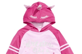 Camisola de unicórnio com capuz para meninas Max &amp; Olivia Little &amp; Big, roxa, tamanho GG