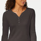 Karen Scott Top Henley de algodão feminino cinza tamanho GG