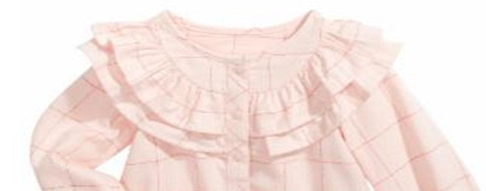 Blusa de algodão com babados First Impressions Baby Girl, rosa, tamanho 6-9 M