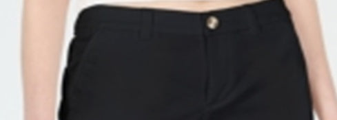 Shorts chino femininos Maison Jules com frente lisa, preto, tamanho 16