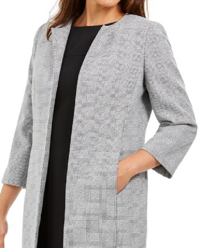 Vestido de tweed feminino Le Suit, preto, tamanho 8