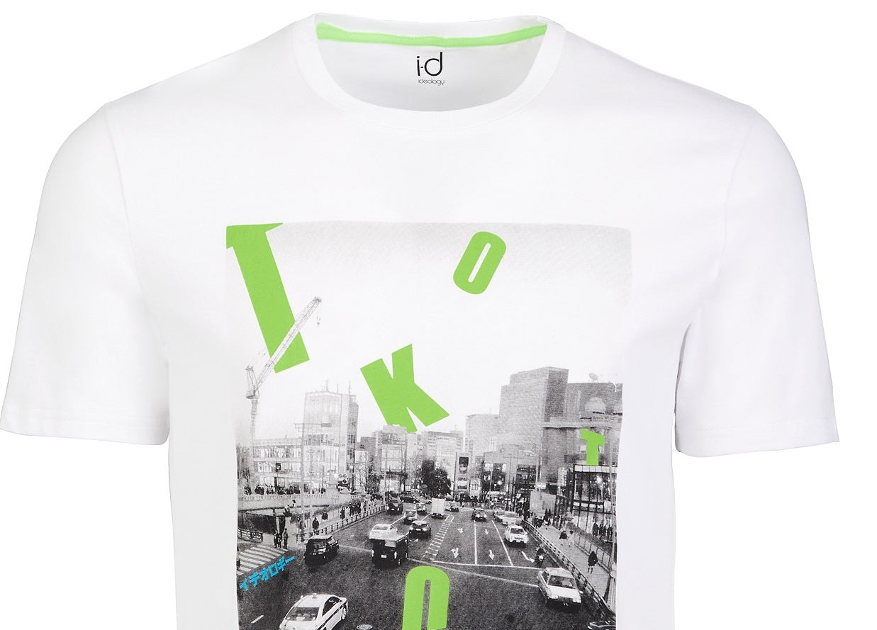 Camiseta masculina com estampa urbana da Ideology, tamanho XX-G, branca