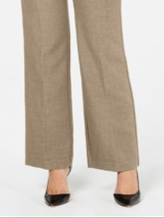 Calças femininas com cinto e controle de barriga Charter Club, marrom, tamanho 18