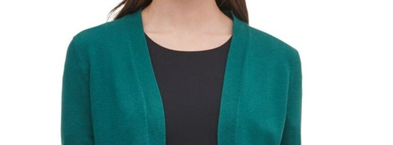 Tommy Hilfiger Cardigan Feminino Manga Botão Verde Tamanho X-G