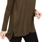 Blusa túnica alta e baixa feminina Eileen Fisher, verde, tamanho G