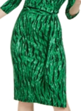 Vestido envelope falso estampado feminino INC International Concepts, verde, tamanho pequeno P