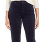 Calça de controle de barriga feminina Lexington Corduroy, azul, tamanho 10, Charter Club