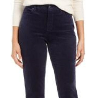 Calça de controle de barriga feminina Lexington Corduroy, azul, tamanho 10, Charter Club