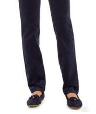 Calça de controle de barriga feminina Lexington Corduroy, azul, tamanho 10, Charter Club