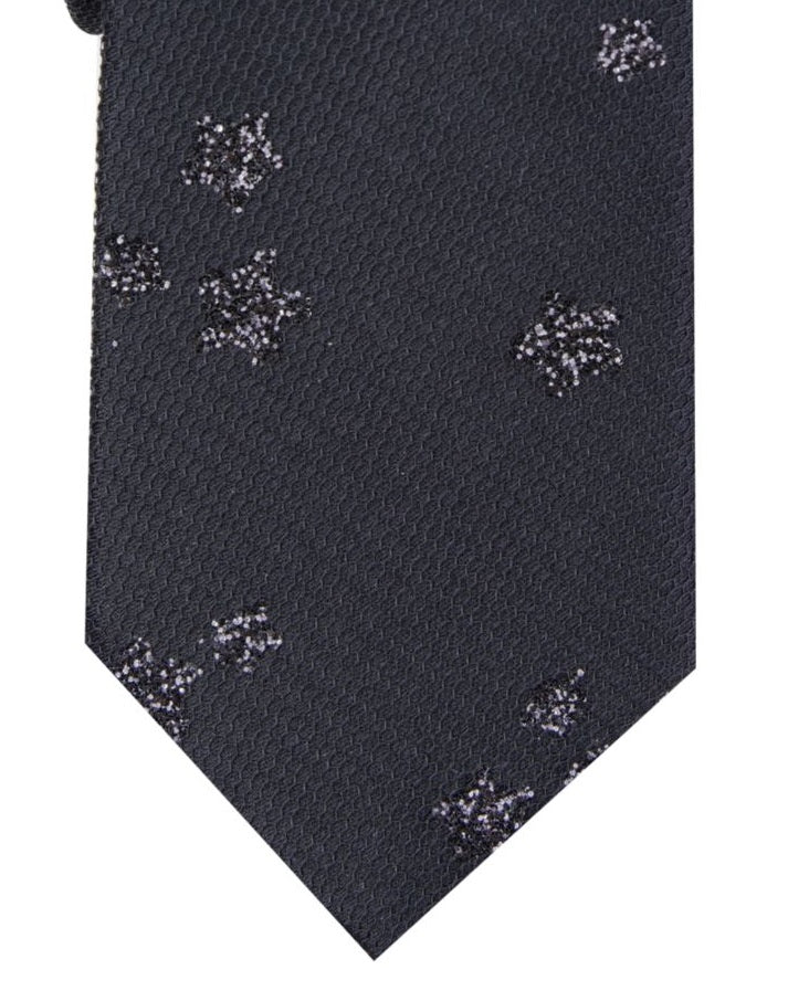 Gravata fina masculina de poliéster com textura abstrata e glitter, preta, tamanho único, da INC International Concepts