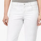 Calça jeans capri feminina Curvy Cuffed Style &amp; Co, branca, tamanho 4