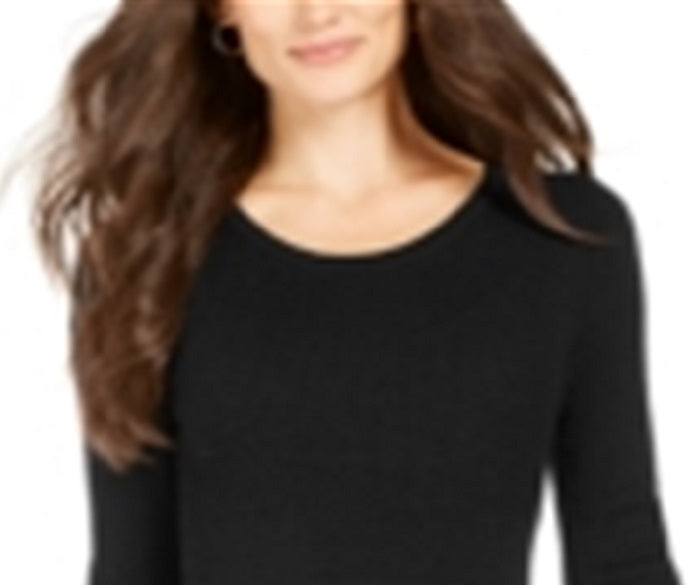 Vestido suéter canelado feminino Style &amp; Co, preto, tamanho PP