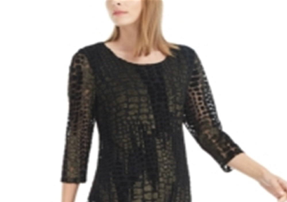 Túnica super estampada feminina Alfani preta tamanho pequeno médio