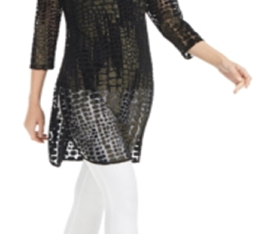 Túnica super estampada feminina Alfani preta tamanho pequeno médio