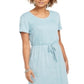 Vestido longo texturizado com amarração na cintura feminino Style &amp; Co, azul, tamanho pequeno