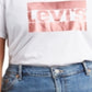Blusa de gola redonda Levi's Plus Perfect Cotton feminina, branca, tamanho 1X
