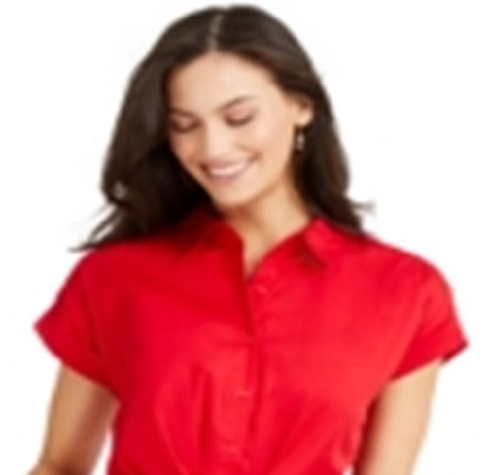 Camisa social feminina Charter Club vermelha tamanho 8