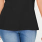 Camiseta feminina Karen Scott de algodão bordada, preta, tamanho M