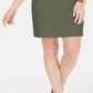 Vestido feminino Karen Scott de algodão com amarração e decote dividido, verde, tamanho pequeno