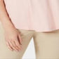 JM Collection Blusa Feminina Chevron Paint Estampada Rosa Tamanho Pequeno