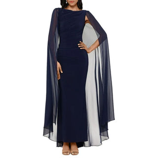 Vestido de chiffon feminino Betsy &amp; Adam, azul, tamanho 6