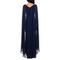 Vestido de chiffon feminino Betsy &amp; Adam, azul, tamanho 6