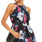 Vestido longo de chiffon com estampa floral e alças finas da INC International Concepts, tamanho 6, preto