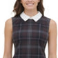Vestido evasê Tommy Hilfiger feminino com gola contrastante, cinza, tamanho 14