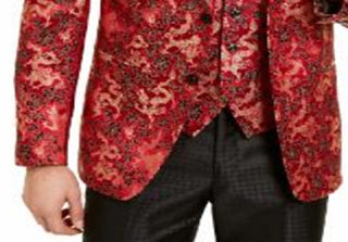 Blazer metálico bordado Tallia masculino Vigaro vermelho tamanho 46