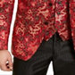 Blazer masculino Tallia curto Qipao Dragon Jacquard com lapela alta, vermelho, tamanho 40