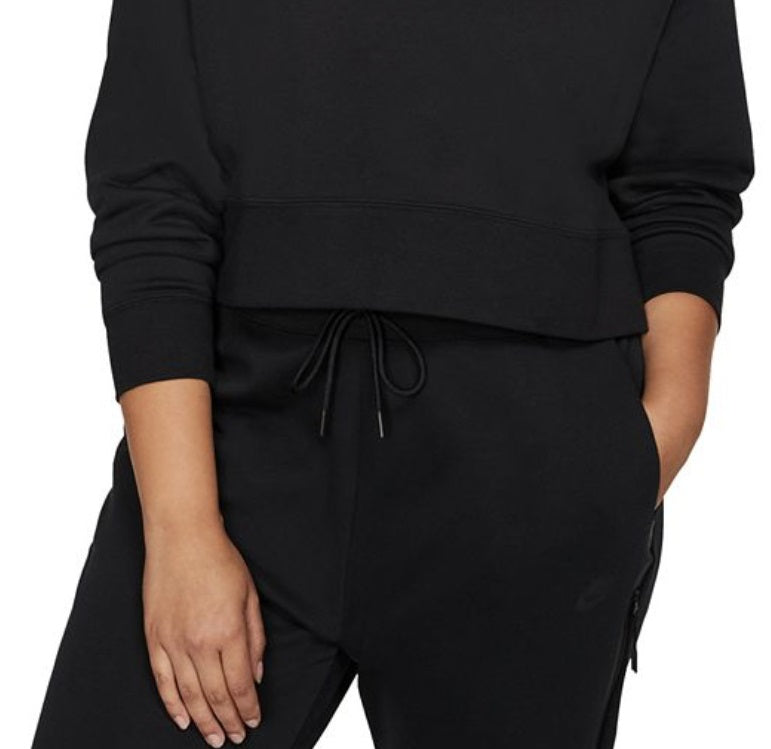 Moletom Nike Fleece Crew Feminino Preto Tamanho P