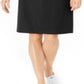 Vestido rodado com tachas de algodão feminino Karen Scott, preto, tamanho pequeno