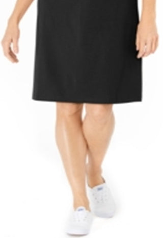 Vestido rodado com tachas de algodão feminino Karen Scott, preto, tamanho pequeno