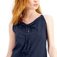 Vestido longo feminino com alças finas e decote halter da INC International Concepts, azul, tamanho XX-G
